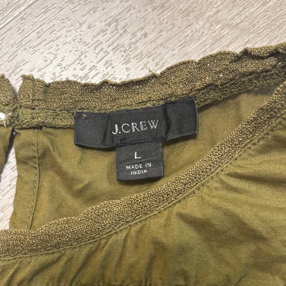 J. Crew Olive Ruffle Tank Top - Picture 2 of 3